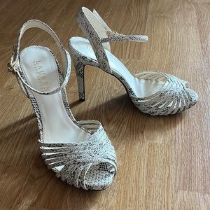 🆕 Ralph Lauren Snake Print High Heel Sandals